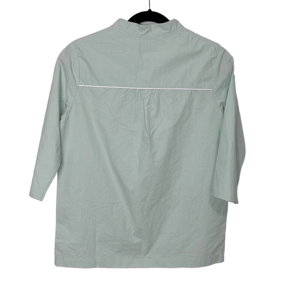 NWT Never A Wallflower Mint Poplin Piped Yolk Top size XS - Picture 6 of 6
